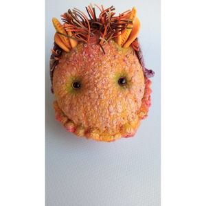 Unique OOAK Toy Alien Orange Snail SemiLy Lapatamelly Galaxy Handmade Silk Wool